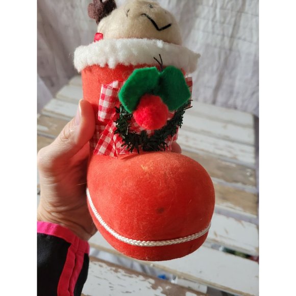 Reindeer boot vintage Xmas decor figurine - Picture 6 of 7